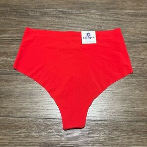 B.Tempt'd High Waist Thong Panty - Bright Red size Small